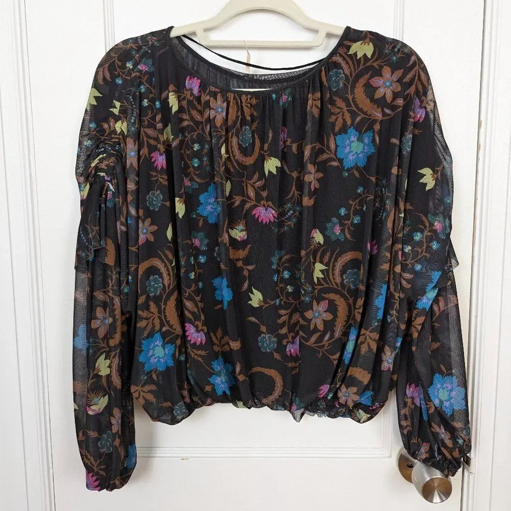 Free People | Wildflower Honey Printed Top Size XS